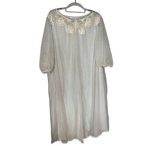 Gossard Artemis vintage light blue lace nightgown nylon robe
